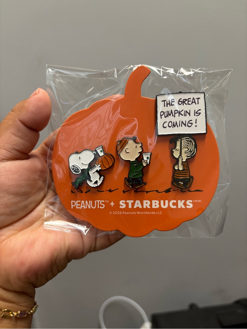 Starbucks x Peanuts Orange Pumpkin Holiday Pins